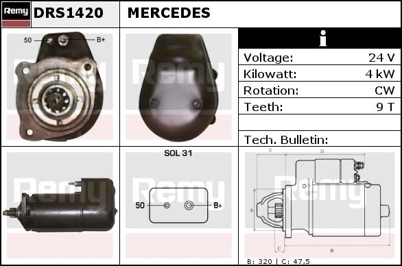 DELCO REMY Стартер DRS1601